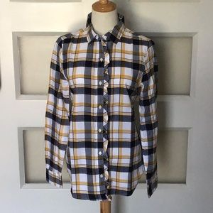 Flannel Ruffle front shirt